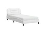 Syfax™ Letto Con Materasso Hvar Bianco 100X200 Cm In Pelle Finta