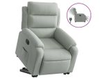 Syfax™ Poltrona Alzapersona Reclinante Elettrica Grigio Chiaro Velluto