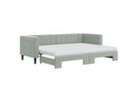 Syfax™ Divano Letto Estraibile Materassi Grigio Chiaro 80X200 Velluto