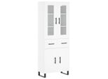 Syfax™ Credenza Bianca 69,5X34X180 Cm In Legno Multistrato