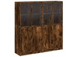 Syfax™ Libreria Ante Rovere Fumo 136X37X142 Cm In Legno Multistrato