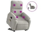 Syfax™ Poltrona A Rialzo Reclinabile Massaggi Grigio Chiaro Microfibra