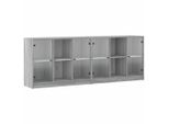 Syfax™ Libreria Con Ante Grigio Sonoma 204X37X75 Cm Legno Multistrato