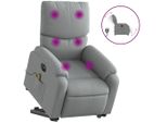 Syfax™ Poltrona Alzapersona Massaggi Elettrica Grigio Chiaro Tessuto