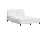 Syfax™ Letto Con Materasso Hvar Bianco 140X200 Cm In Pelle Finta