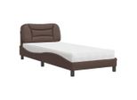 Syfax™ Letto Con Materasso Hvar Marrone 90X190 Cm In Pelle Finta