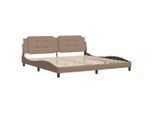 Syfax™ Giroletto Senza Materasso Zadar Cappuccino 200X200 Cm In Pelle Finta