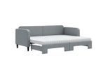 Syfax™ Divano Letto Estraibile Materassi Grigio Chiaro 80X200 Tessuto