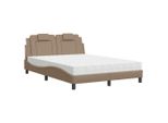 Syfax™ Letto Viana Con Materasso Cappuccino 140X200Cm Pelle Finta