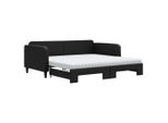 Syfax™ Divano Letto Estraibile Con Materassi Nero 100X200 Cm Tessuto