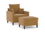 Syfax™ Poltrona Con Poggiapiedi Marrone 60 Cm In Velluto
