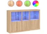 Syfax™ Credenza Con Luci Led Rovere Sonoma 162X37X100 Cm
