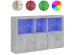 Syfax™ Credenza Con Luci Led Grigio Cemento 162X37X100 Cm