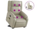 Syfax™ Poltrona Alzapersona Reclinabile Massaggio Crema Pelle Finta