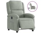 Syfax™ Poltrona Elettrica Reclinabile Grigio Chiaro In Vera Pelle