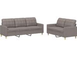 Syfax™ Set Di Divani 2 Pz Con Cuscini Tortora In Tessuto