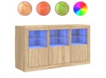 Syfax™ Credenza Con Luci Led Rovere Sonoma 123X37X67 Cm