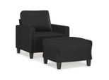 Syfax™ Poltrona Con Poggiapiedi Nero 60 Cm In Pelle Finta