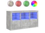 Syfax™ Credenza Con Luci Led Grigio Cemento 123X37X67 Cm