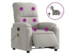 Syfax™ Poltrona Reclinante Massaggi Elettrica Grigio Chiaro Microfibra