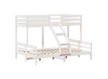 Syfax™ Letto A Castello 80X200/140X200Cm Bianco Legno Massello Di Pino