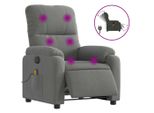 Syfax™ Poltrona Reclinante Massaggi Elettrica Grigio Scuro Microfibra