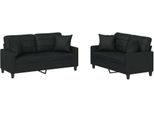 Syfax™ Set Di Divani 2 Pz Con Cuscini Nero In Pelle Finta