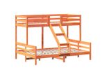 Syfax™ Letto A Castello 80X200/140X200 Cm Marrone Cera Massello Pino