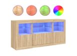 Syfax™ Credenza Con Luci Led Rovere Sonoma 142,5X37X67 Cm