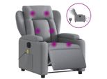 Syfax™ Poltrona Reclinabile Massaggio Elettrica Grigio Chiaro Tessuto