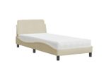 Syfax™ Letto Con Materasso Dover Crema 80X200 Cm In Tessuto
