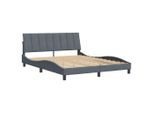 Syfax™ Giroletto Senza Materasso Hanko Grigio Scuro 160X200 Cm Velluto