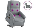 Syfax™ Poltrona Alzapersona Massaggi Elettrica Grigio Chiaro Tessuto