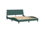 Syfax™ Giroletto Senza Materasso Hanko Verde Scuro 160X200 Cm In Velluto