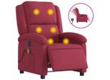 Syfax™ Poltrona Massaggiante Reclinabile Elettrica Rosso Vino Velluto