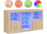 Syfax™ Credenza Con Luci Led Rovere Sonoma 123X37X67 Cm