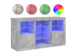 Syfax™ Credenza Con Luci Led Grigio Cemento 123X37X67 Cm