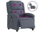 Syfax™ Poltrona Massaggiante Reclinante Elettrica Grigio Scuro Velluto