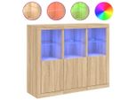 Syfax™ Credenze Con Luci Led 3 Pz Rovere Sonoma In Legno Multistrato