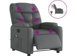 Syfax™ Poltrona Massaggiante Elettrica Reclinabile Grigio Pelle Finta
