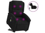Syfax™ Poltrona Alzapersona Massaggi Elettrica Reclinante Nera Velluto
