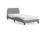 Syfax™ Letto Con Materasso Dover Grigio Chiaro 90X190 Cm In Tessuto