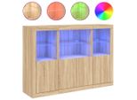 Syfax™ Credenze Con Luci Led 3 Pz Rovere Sonoma In Legno Multistrato