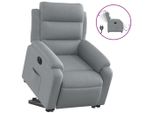 Syfax™ Poltrona Reclinante Alzapersona Elettrica Grigio Chiaro Tessuto