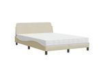 Syfax™ Letto Con Materasso Dover Crema 140X19 Cm In Tessuto