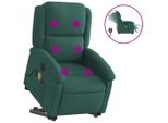 Syfax™ Poltrona Alzapersona Massaggiante Elettrica Verde Scuro Velluto