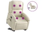 Syfax™ Poltrona Alzapersona Elettrica Reclinabile Crema In Pelle Finta