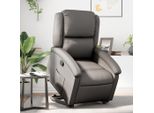 Syfax™ Poltrona Alzapersona Reclinabile Grigia In Vera Pelle