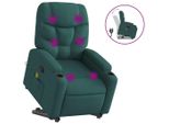 Syfax™ Poltrona Alzapersona Massaggiante Verde Scuro In Tessuto