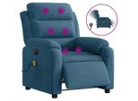 Syfax™ Poltrona Massaggiante Reclinabile Elettrica Blu In Velluto